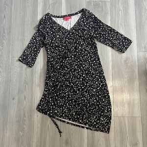Krimson Klover Black and White Medium Floral Dress